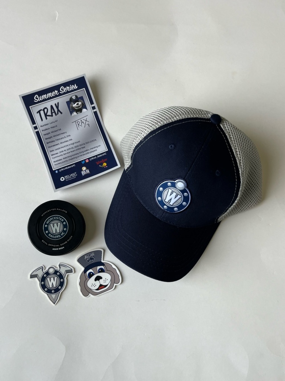 Worcester Railers Hat and Hockey Puck